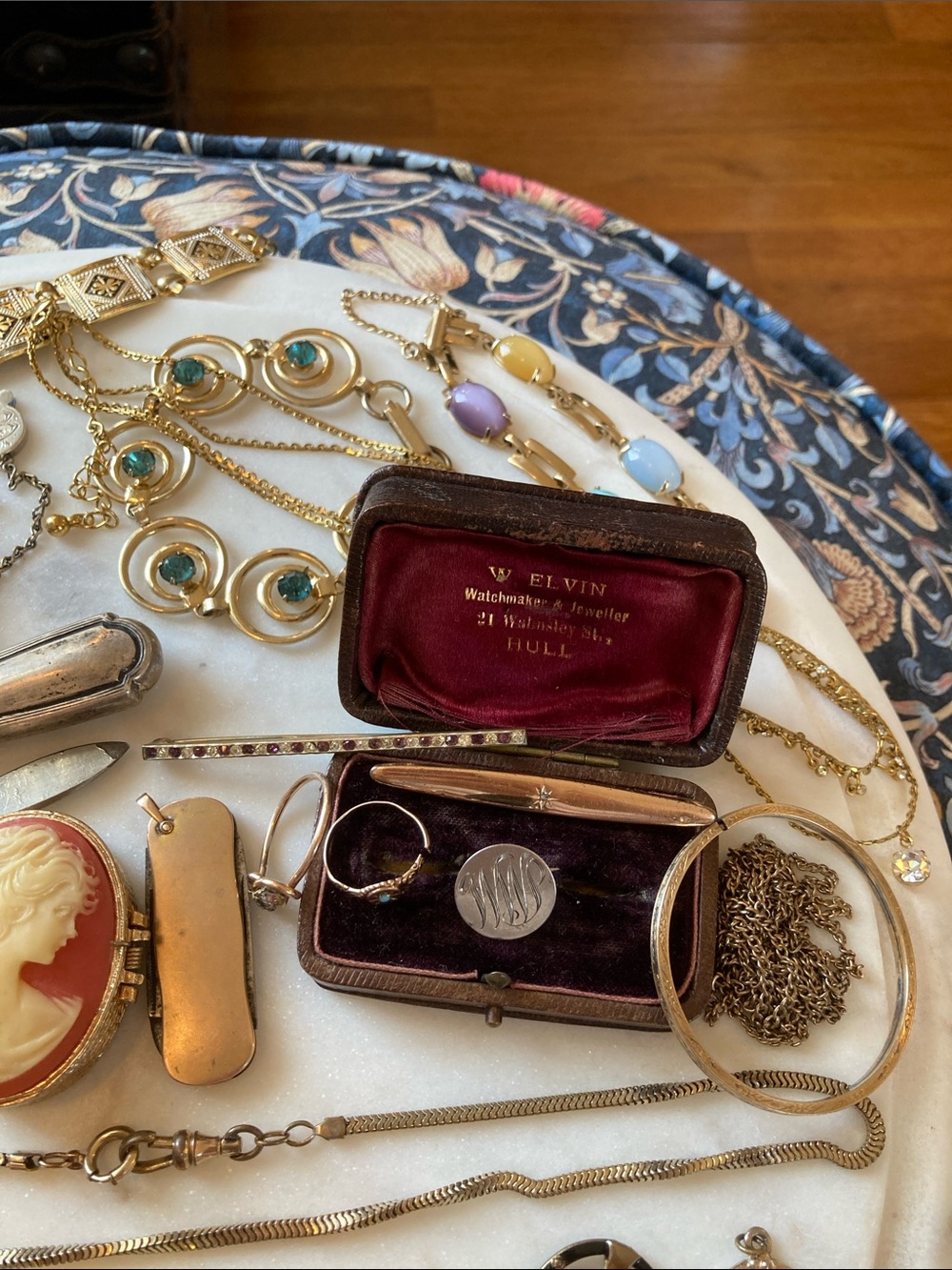 Antique Victorian Sterling Silver, Gemstones, Gold-Filled, etc. Jewelry Lot - Picture 15 of 16